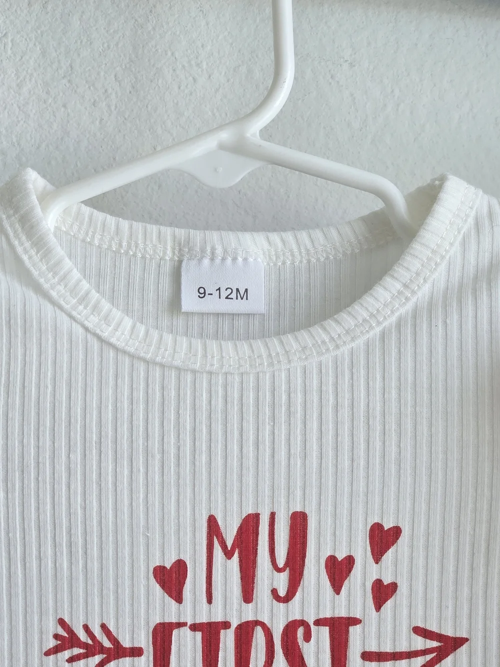 Girl's Valentine's LS Onies, Sz 9-12 Months